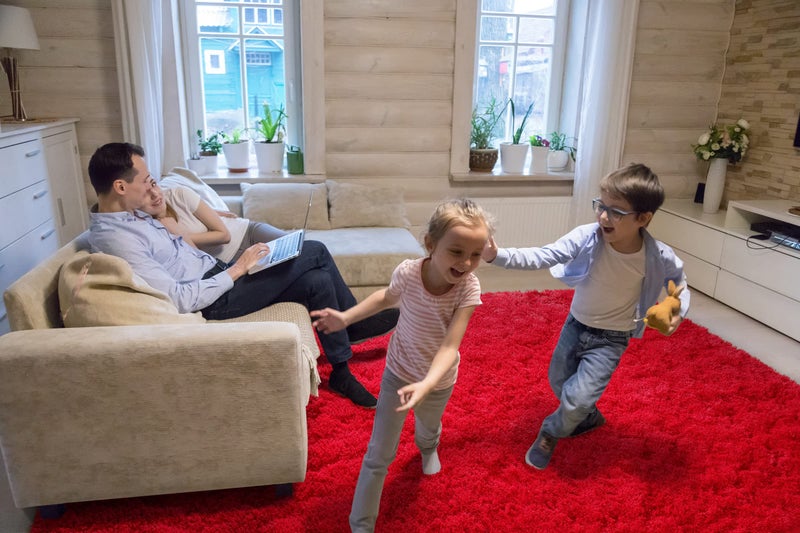 LOCHAS Ultra Soft Indoor Modern Area Rugs Fluffy Living Room Carpets for Children Bedroom Home Decor Nursery Rug 4x5.3 Feet,Red - Image 4